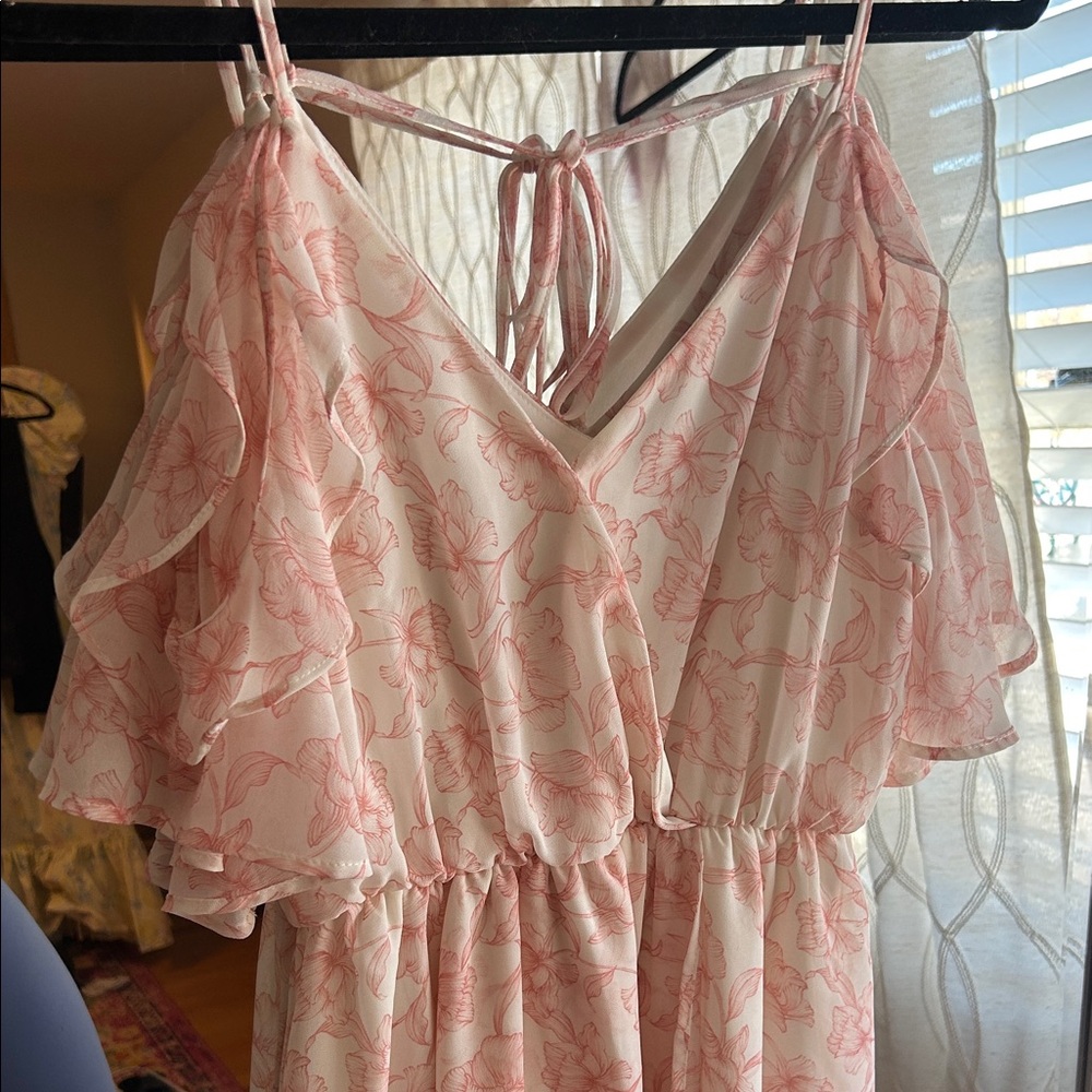 Lush Pink Floral Ruffle Dress - Picture 2 of 5